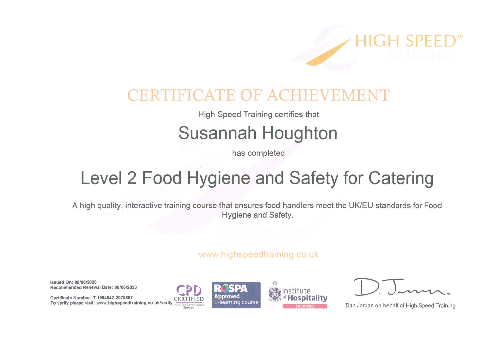 Certificates and Qualifications Relish Food